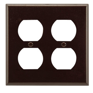 Wall Plate- Duplex- 2 Gang- Brown- Plastic