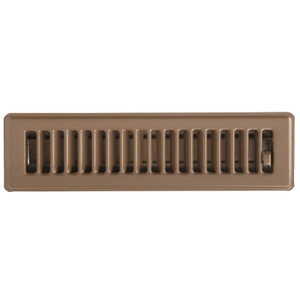 Floor Register With Damper- 12" x 2.25"- Brown