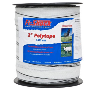 Electric Fence- Polytape- 2" x 500'- White