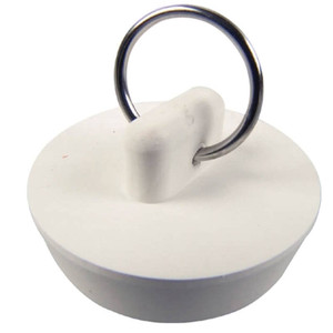 Sink Stopper- 7/8" - 1"- Rubber- White