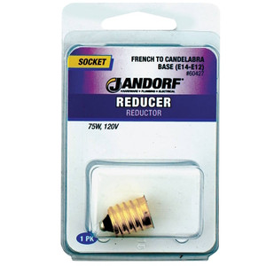 Lamp Socket Reducer- French To Candelabra- E14 - E12