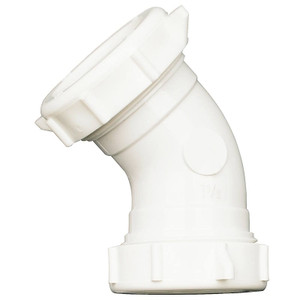 PVC Tubular- Slip Nut Elbow- 45 Deg- 1-1/2"