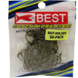 Fishing- Bait Holder Hook # 4- Bronze- 50 Pack