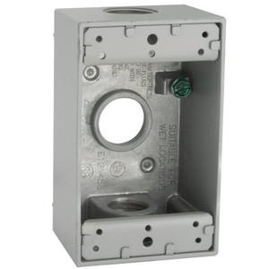 Outdoor Weatherproof Outlet Box 1 Gang Gray 3/4" FPT