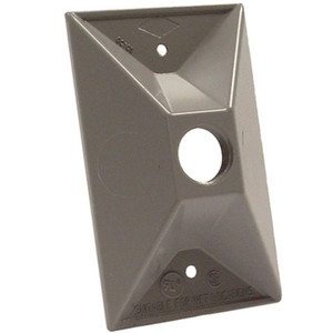 Outdoor Cover Plate- 1 Gang- 1 Hole Cluster- Gray