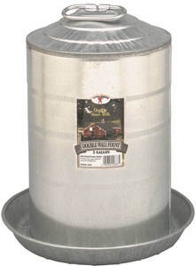 Poultry Waterer- 3 Gallon- Double Walled- Galvanized