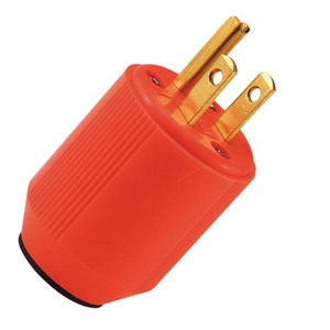 Plug W/Ground- Orange- 125 VAC- 15 Amp
