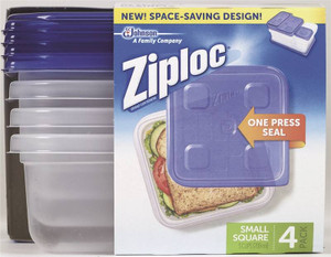 Ziploc- Square Storage Container- 1.5 Pint- 4 Pack