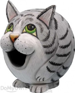 Songbird Gord-O-Birdhouse Tabby Cat