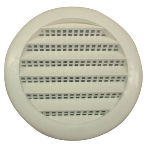Louver Vent- 3"- Round- White- Plastic- With Screen- 4 Pack