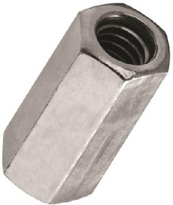 Coupling Nut- 1/4-20- Steel- Zinc Plated