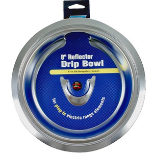 Electric Range- Reflector Drip Bowl- 8"- Chrome- GE & Hotpoint