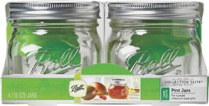 Ball- Canning Jar- Pint- Wide Mouth- Elite Series- 4 Pack