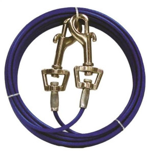 Dog/Pet Tie Out- 15' Vinyl Covered Aircraft Cable