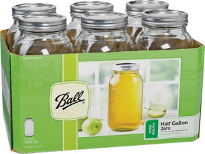 Ball- Canning Jar- 1/2 Gallon- Wide Mouth- 6 Pack