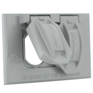 Outdoor Cover Plate- 1 Gang- Duplex- Gray