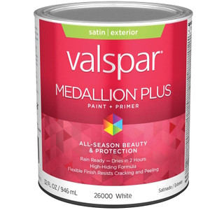 Medallion- 26000- Exterior Paint- Quart- White- Satin