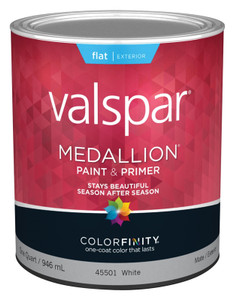 Medallion- 45501- Exterior Paint- Quart- White- Flat