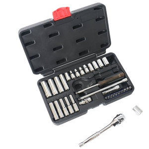 Socket Wrench- Set- 1/4" Drive- SAE- 35 Piece- 3/16" To- 1/2"