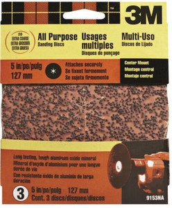 Sanding Disc- 5"- 120 Grit- Adhesive Backed- 5 Pack