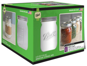 Ball- Canning Jar- Minature Storage- 4 Oz- 4 Pack