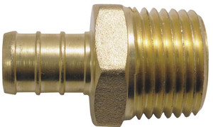 PEX- 1/2"- Barb- x 1/2" MPT- Brass