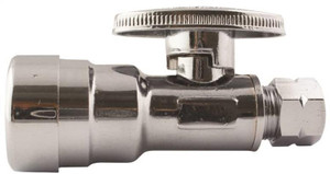 Supply Stop Valve- Straight- Ball- 1/2" Shark Bite x 3/8" Commpresion