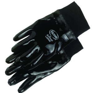 Gloves- Chemical Resistant-- Neoprene Coated- Large- Black