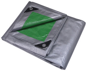 Tarpaulin- 16' x 20'- Heavy Duty- Green/Silver- 8 Mil