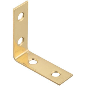 Inside Corner Brace- Brass- 1-1/2" - 4 Pack With Screws