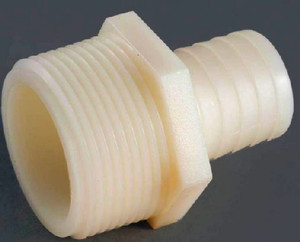 Vinyl Tube Insert Fittings- 1/2" x 3/4" MPT- Nylon