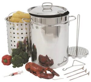 Turkey Fryer- 32 Quart Stainless Steel With Basket & Accessories