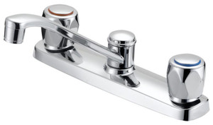 Kitchen Faucet- 2 Handle- Without Spray- Chrome