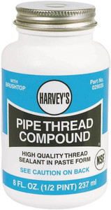 Harvey's- Pipe Thread Compound- 8 Oz With Brushto Plastyic Jar
