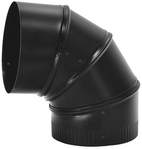 Stove Pipe- Black- 5"- Elbow- 24 Ga- Adjustable