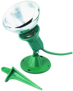 Flood Light Holder- Outdoor- Green- Plastic- 6' Cord