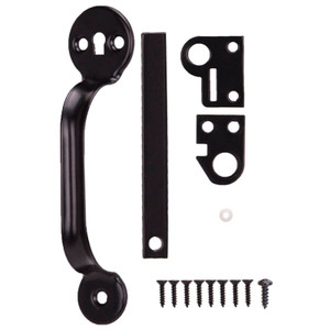 Thumb Latch- Supports Padlock- Black