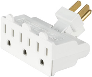 Outlet Adapter Swivel 3 Way- Grounded- Polarized