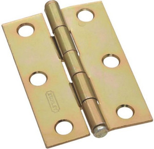 Cabinet Hinge- 3 Hole- 2-1/2"- Satin Brass Plated- 2 Pack