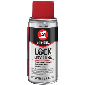 3-In-One- Lock Dry Lubricant- 2.5 Oz- Aerosol