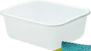 Dishpan- 18 Quart- 17.5" x 14.5" x 7"- Plastic- White