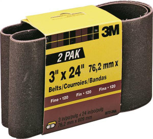 3M- Sanding Belt- 3" x 24"- 120 Grit- 2 Pack