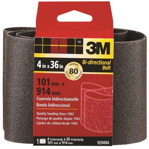 3M- Sanding Belt- 4" x 36"- 80 Grit- 1 Pack