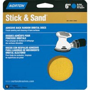 Sanding Disc- 6"-  40 Grit- Adhesive Backed- 5 Pack