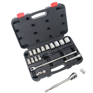 Socket Wrench- Set- 1/2" Drive- SAE- 19 Piece- 3/8" To 1 1/4"