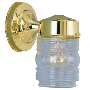 Jelly Jar Wall Light Fixture- Brass Plated