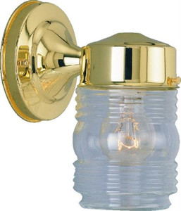 Jelly Jar Wall Light Fixture- Brass Plated