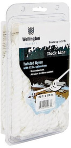 Dock Line- 20' x 1/2"- White- Twisted Nylon