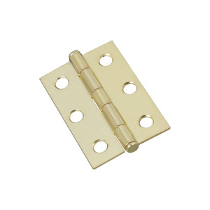 Cabinet Hinge- 2.5"- Brass Plated- Non-Removable Pin- 2 Pack
