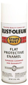 Rust-Oleum- Spray Enamel- White- Flat- 12 Oz